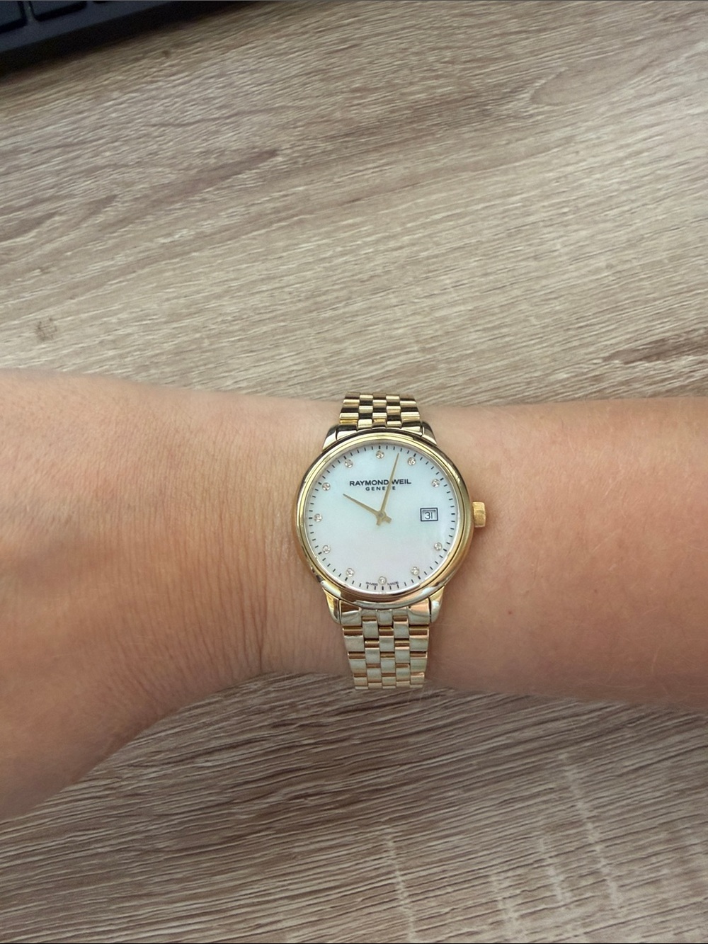 Raymond Weil Gold-Tone Mother-of-Pearl Watch